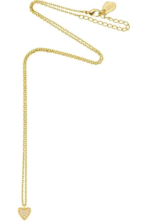 ESTELLA BARTLETT Gold Tone Pave Mini Heart Necklace One
