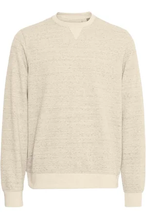 Blend Cream Sand Woven Crew Neck Sweater small