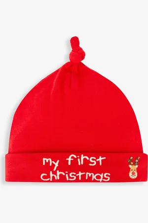 JoJo Maman Bébé Red My First Christmas Baby Hat Newborn