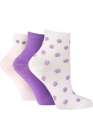 Wild Feet White Bamboo Cropped Crew Socks 3 Pack One