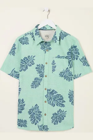 Fat Face FatFace Short Sleeve Banana Leaf Print 100% Cotton Shirt XS Reg