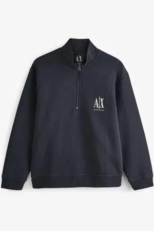 Armani Exchange Blue Quarter Zip Logo Sweashirt XXL