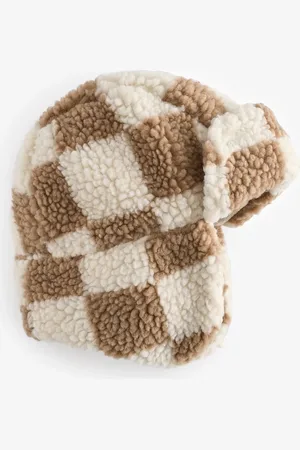 Next Check Neutral/Ecru Borg Trapper Hat (3mths-10yrs) 8692cm