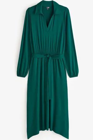 Pour Moi Venetia Jersey Hanky Hem Collared Midi Dress AU 10