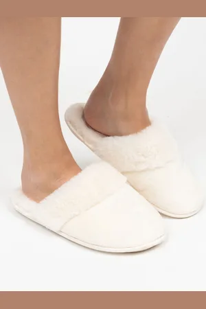 Cyberjammies Cream Plush Slippers L
