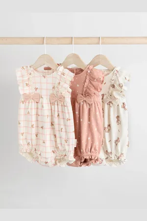 Next Brown and Pink Baby Rompers 3 Pack 9