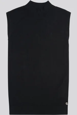 U.S. Polo Assn. U. S. Polo Assn Black Womens Mock Neck Sleeveless Knit Jumper L