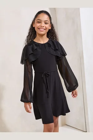 Lipsy London Layered Flutter Long Sleeve Dress (5-16yrs) 6 Years (116cm)