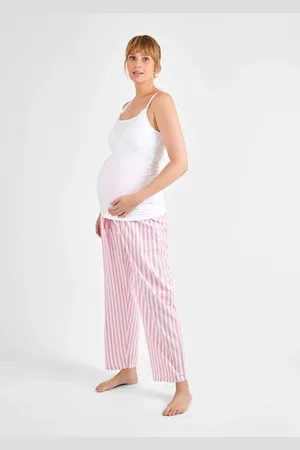 JoJo Maman Bébé Pink Maternity Stripe & Nursing Vest Pyjamas Set M
