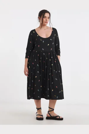 Simply Be Supersoft Scoop Neck Pocket Midi Dress AU 14