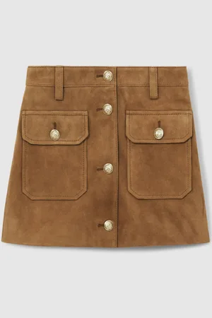 Reiss Connie 4-9 yrs Suede Flap Pocket Skirt 8