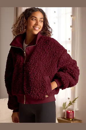 Bath & Body Works Berry Red Borg Zip Up Jacket M