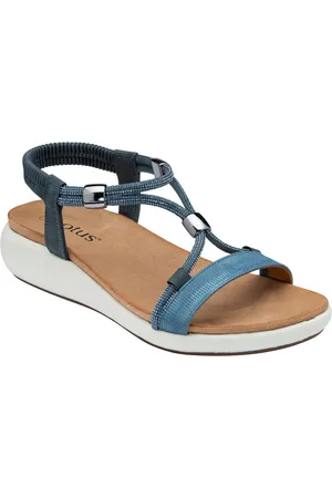 Lotus Blue Slip-On Open Toe Sandals AU 10 (EU 41)