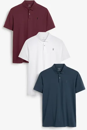 Next Regular Fit Short Sleeve Jersey Polo Shirts 3 Pack XXL