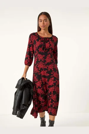 Roman Petite Floral Stretch Midi Dress AU 12
