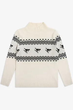 The Little Tailor Kids Slim Fit Ski Design Knitted Christmas Jumper 10