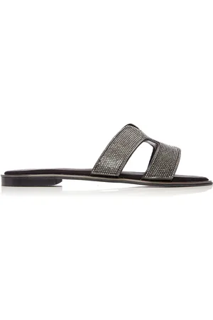 Moda In Pelle Ormay H-Strap Embellished Sliders AU 8 (EU 39)