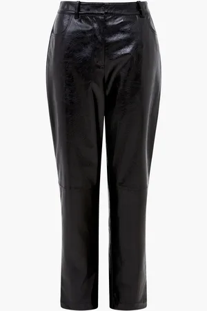 French Connection Black PU Emmett Tapered Trousers AU 10