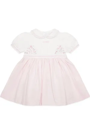 Emile et Rose Dress with Pretty Floral Embriodered Yoke with Pants Up to 1 Month (56cm)