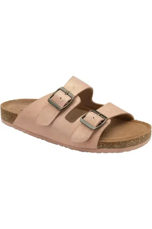 Dunlop Pink Ladies Twin Buckle Footbed Mules AU 8 (EU 39)