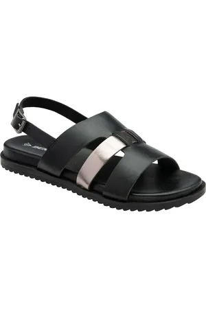 Dunlop Black Leather Upper Sandals eu38uk5