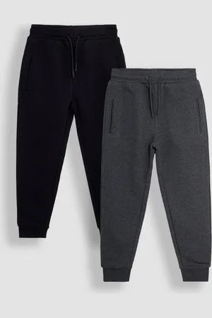 JoJo Maman Bébé Charcoal Marl & Black 2-Pack Joggers 110116cm