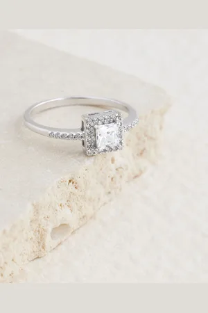 Next Sterling Silver Halo Ring S