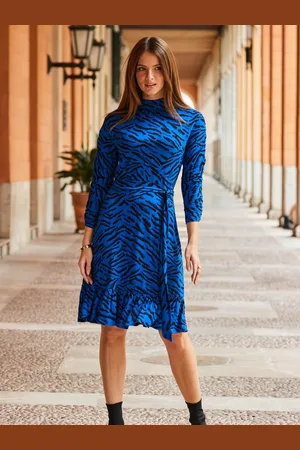 Sosandar High Neck Belted Waist Dress AU 16