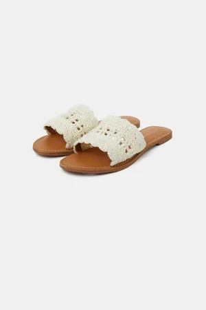 Accessorize Cream Crochet Sandals AU 5 (EU 36)