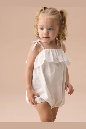 Angel & Rocket Mimi Ivory Embroidered Romper Upto 3 Months (50