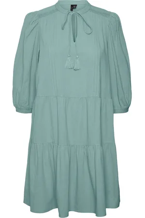 VERO MODA 3/4 Puff Sleeve Smock Short Dress AU 8