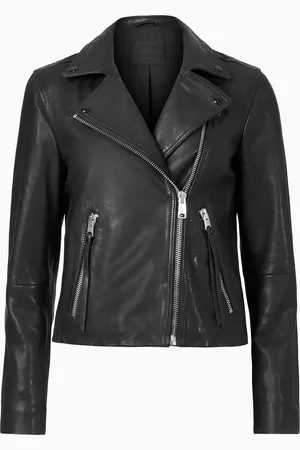 AllSaints AllSaints Black/Silver Dalby Biker Jacket AU 10