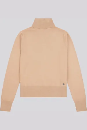 U.S. Polo Assn. U. S. Polo Assn Natural Womens Roll Neck Fine Knit Jumper M