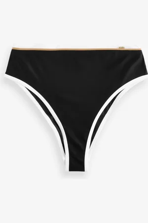 HUGO BOSS Black High Waisted Signature Stripe Bikini Bottoms M