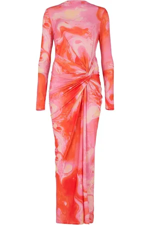 DASKA Athena Side Twist Maxi Dress With Long Sleeves M