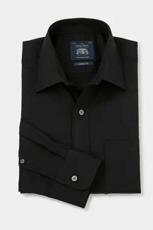 SAVILE ROW Classic Fit Twill 100% Cotton Single Cuff Formal Shirt AU 48 Regular