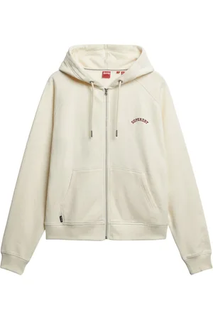 Superdry White 100% Cotton Essential Logo Osz Raglan Hoodie AU 10