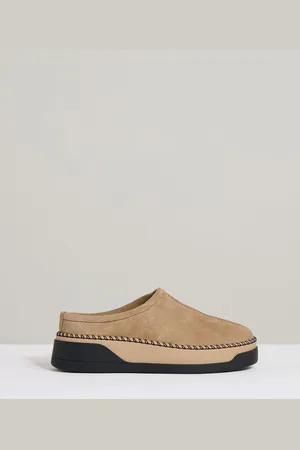 Reiss Sydney Suede Shearling-Lined Mules AU 7 (EU 38)