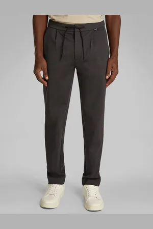Calvin Klein Grey Tapered Knit Pleated Trousers W34 L32
