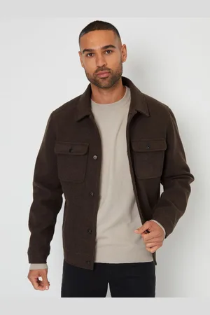 Threadbare Chocolate Brown Brushed Button Up Shacket S