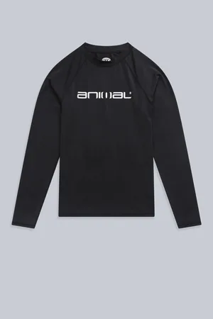 Animale Black Mens Logo Sonny Rash Vest L