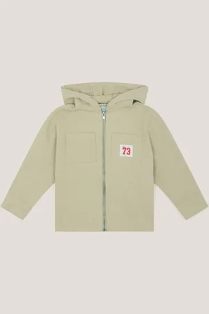 Monsoon Green Hooded Twill Zip-Up 100% Cotton Jacket 5