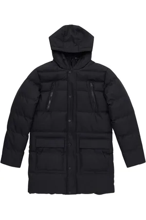 French Connection Black Long Length Row Parka Coat With Inner Collar Detail XL