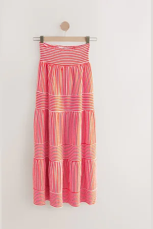 Next 100% Cotton Tiered Maxi Skirt AU 16 Tall