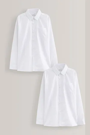 Next Easy Fastening Long Sleeve School Shirts 2 Pack (3-16yrs) 8 Years (128 cm)