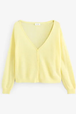 American Vintage Yellow Dumy Long Sleeve V-Neck Cardigan L