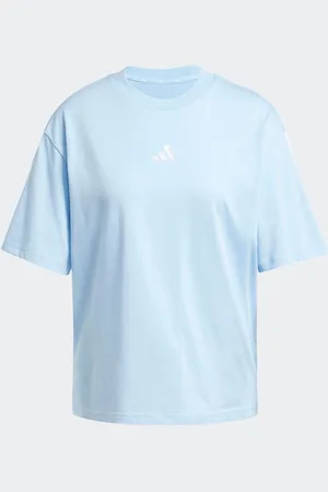 adidas Blue Boyfriend 3-Stripes 100% Cotton T-Shirt AU 20-22