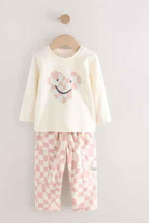 Next 100% Cotton Trousers & Long Sleeve T-Shirt Set (3mths-7yrs) 3