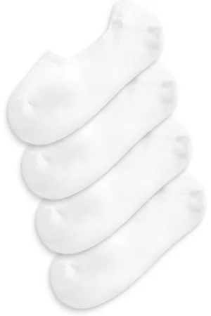 Next White Cushion Sole Invisible Trainer Socks 4 Pack M-L