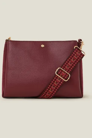 Accessorize Red Webbing Strap Crossbody Bag One